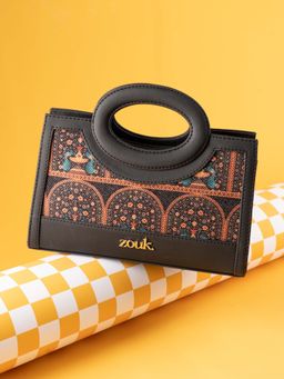 Zouk - Women Multi-Color Royal Indian Peacock Motif Zoe Sling Bag