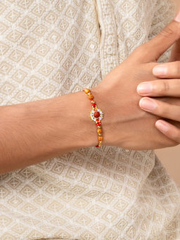 Peora - Shree Ram Rakhis For Rakhis With Roli Chawal & Greeting Card (Pack of 3)