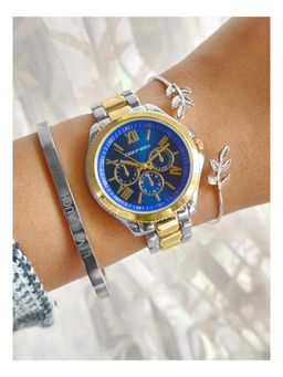 Joker and Witch - Joker & Witch Eloise Navy Blue Stack Watch With Bracelet For Women (Pack of 3) (JWBS144)