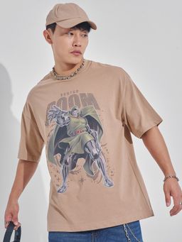 HIGHLANDER - Marvel Doctor Doom Nude Round Neck Oversized Graphic T-Shirt