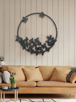 Metalsmith - Decorative Butterfly Design Wall Art For Living Room, Bedroom (Black)