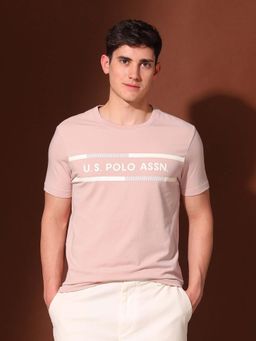U.S. Polo Assn. Denim Co. - Graphic Pink Half Sleeves Round Neck T-Shirt
