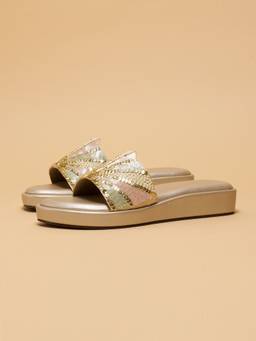 ERIDANI - Veda Slip On Gold Sandals (EU 42)