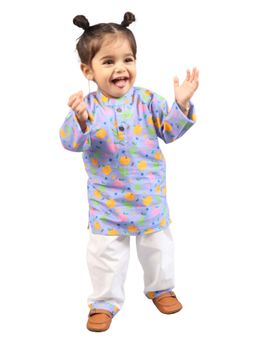 Mama & Peaches - Purple Tropical Fruits Kurta & Pyjama (Set of 2)