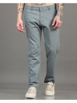 SILISOUL - Grey Men Cotton Regular Fit Trouser