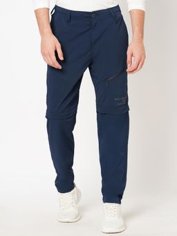 ROOKIES - Navy Blue Breathable Nylon Spandex Slim Fit Utility Pant