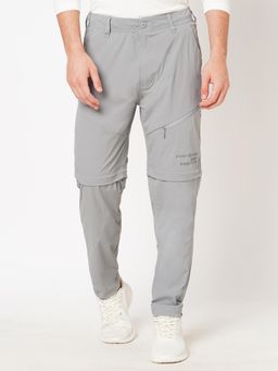 ROOKIES - Grey Breathable Nylon Spandex Slim Fit Utility Pant