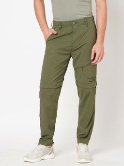 ROOKIES - Green Breathable Nylon Spandex Slim Fit Utility Pant
