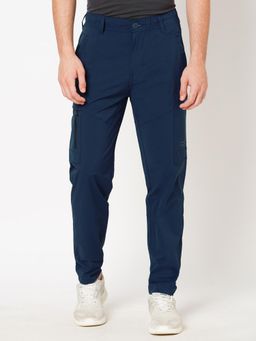 ROOKIES - Blue Breathable Nylon Spandex Slim Fit Utility Pant