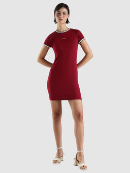 Calvin Klein - Nylon Crew Neck T-Shirt Mini Dress