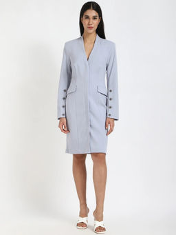 Calvin Klein - Polyester V-Neck Blazer Knee Length Dress