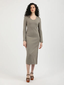 Calvin Klein - Cotton Scoop Neck Shift Midi Dress