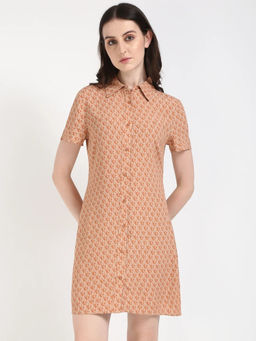 Calvin Klein - Viscose Spread Collar Shirt Mini Dress