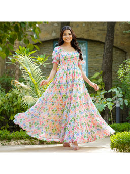 Noun - Elyna Multicolor Flared Maxi Dress
