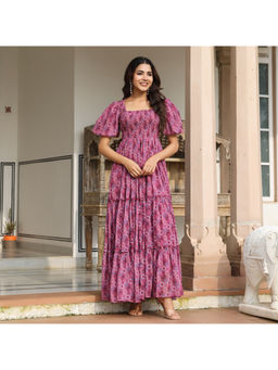 Noun - Grenoble Pink Flared Maxi Dress