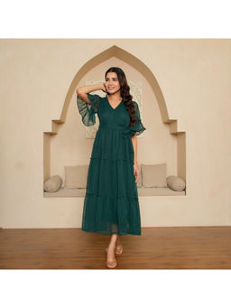 Noun - Bennet Green Flared Maxi Dress