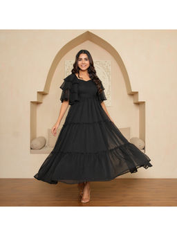 Noun - Moore Black Tiered Maxi Dress