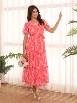 Noun - Willa Multicolor Floral Maxi Dress with Belt