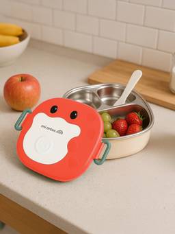 Mi Arcus - Red Portable Lunch Box with Spoon