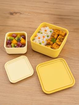 Mi Arcus - Silicone Leak Proof Seal Yellow Snack Boxes (6-48 Months) (Pack of 2)