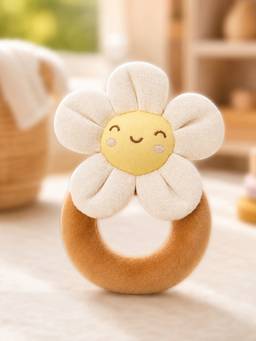 Mi Arcus - Floral Theme Ring Rattle Toy-Cream