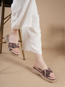 Liscott - Brown Comfortable Sandal Heels for Women