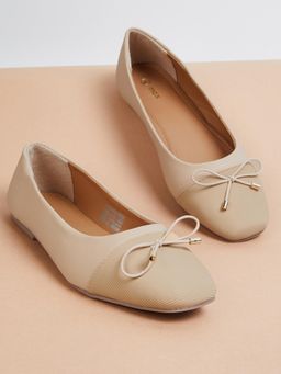 max - Women Beige Bow Ballerinas