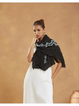 Fabindia - Black Viscose Blend Bandhani Stole