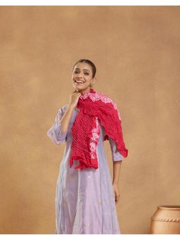 Fabindia - Pink Viscose Blend Bandhani Stole
