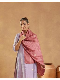 Fabindia - Pink Silk Batik Printed Stole