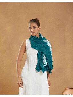 Fabindia - Turquoise Viscose Blend Stole