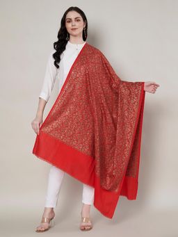MUFFLY - Women Floral Wool Red Shawl