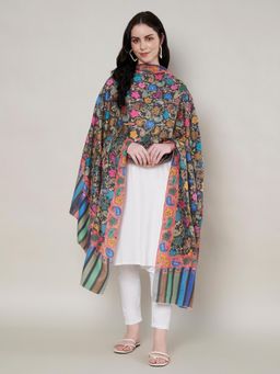 MUFFLY - Women Floral Wool Multi-Color Shawl