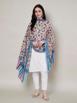 MUFFLY - Women Floral Wool Multi-Color Shawl