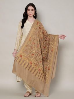 MUFFLY - Women Floral Wool Gold Shawl