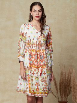 FASHOR - Printed Knee Length Dress - Multi