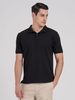 Red Tape - Men Black Solid Polo T-Shirt