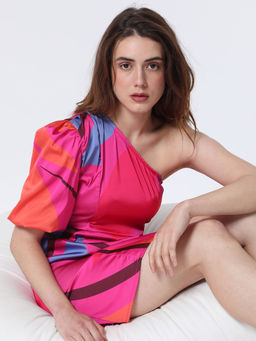 RAREISM - Graham One Shoulder Dress with Belt (Set of 2)