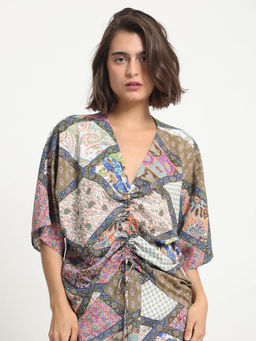RAREISM - Leoda Abstract Patch Print Top