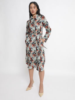 RAREISM - Mitchell Printed Shirt Dress with Belt (Set of 2)