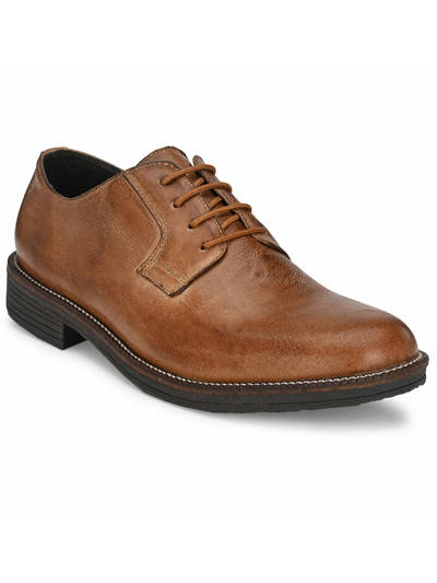 Burnish Leather Tan Lace Up Formal Derbies