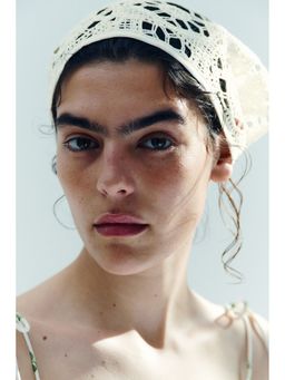 H&M - Women White Crochet-Look Head Scarf