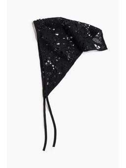 H&M - Women Black Crochet-Look Head Scarf