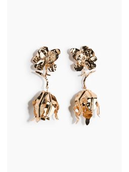 H&M - Women Gold Flower Pendant Earrings