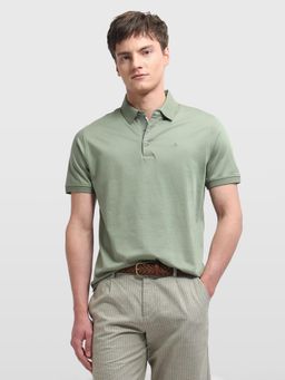 Arrow - Green Solid Regular Fit Polo T-Shirt