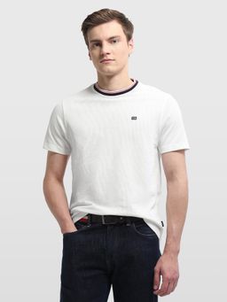 Arrow Sports - White Textured Regular Fit T-Shirt