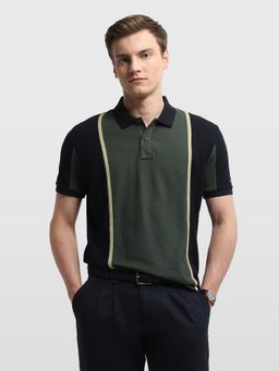 Arrow Sports - Navy Blue Colorblocked Regular Fit Polo T-Shirt