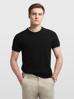 Arrow Sports - Black Solid Regular Fit T-Shirt