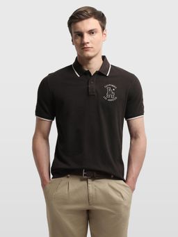 Arrow Sports - Brown Solid Regular Fit Polo T-Shirt