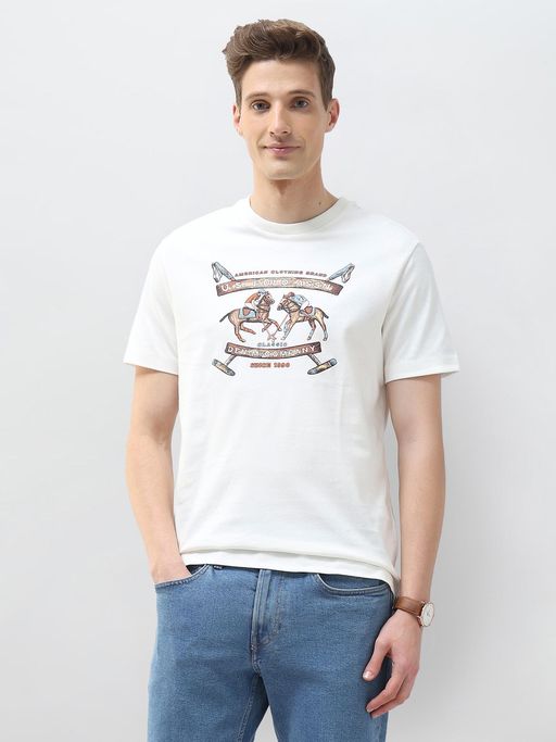 U.S. Polo Assn. Denim Co. White Graphic Brand Printed Motel On The Coast T-Shirt